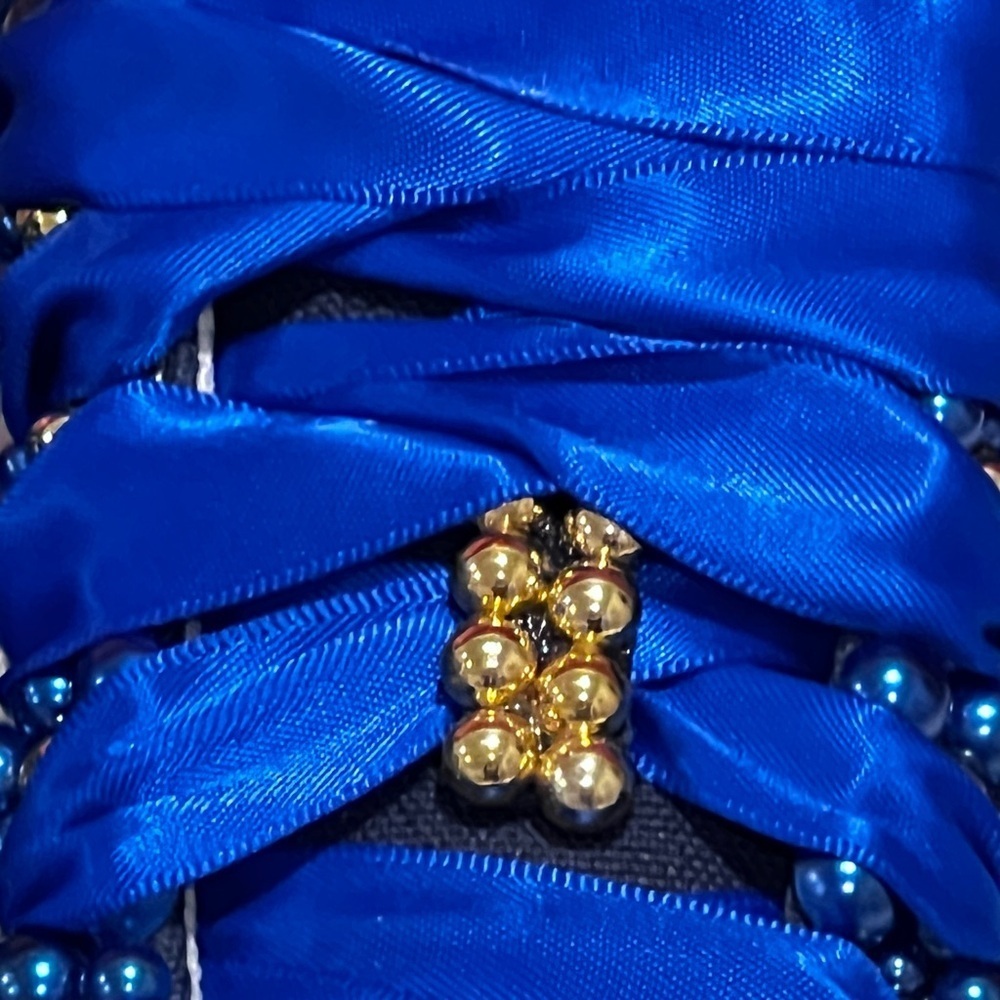 Custom Sigma Gamma Rho Blue and Gold Pearl Converse Sneakers - Picture 9 of 10